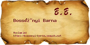 Bossányi Barna névjegykártya